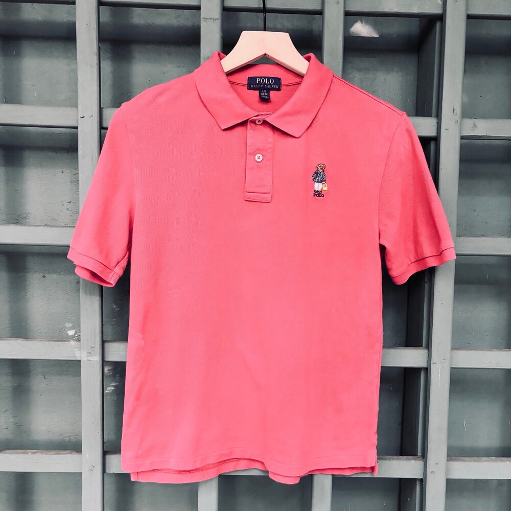 Polo Ralph Lauren Classic Fit Polo Bear Cotton Piqué Youth Sz L Preppy Coastal - Picture 2 of 6